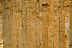 Close up of the cliff soil surface Pha Chor is a tourist attraction in Chiang Mai, a natural phenomenon caused by the upward movement of the Earth's plates and the erosion of wind and rain. photo