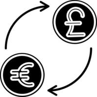 Currency exchange Glyph Icon vector