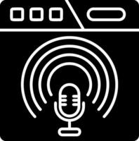 icono de glifo de podcast vector