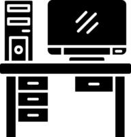 icono de glifo de computadora vector