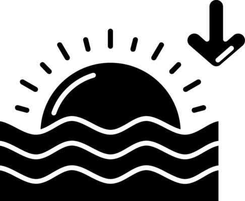 Sunset Glyph Icon