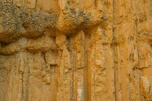 Close up of the cliff soil surface Pha Chor is a tourist attraction in Chiang Mai, a natural phenomenon caused by the upward movement of the Earth's plates and the erosion of wind and rain. photo