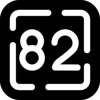 Eighty Two Glyph Icon vector