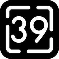 Thirty Nine Glyph Icon vector