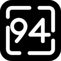 Ninety Four Glyph Icon vector