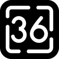 Thirty Six Glyph Icon vector