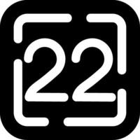 Twenty Two Glyph Icon vector