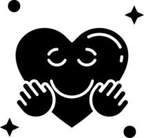 hugging face glyph icon vector