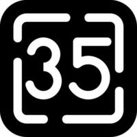 Thirty Five Glyph Icon vector