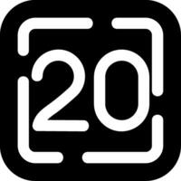 Twenty Glyph Icon vector