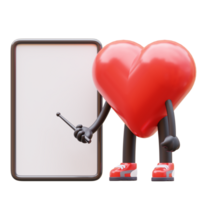 Love character presenting blank paper board png