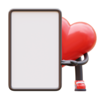 Love character presenting blank paper board png