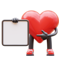 Love character presenting blank paper board png