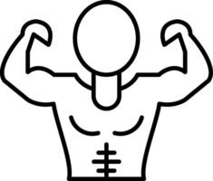 Muscle Man Line Icon vector