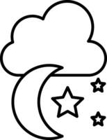 Moon Line Icon vector