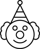 Clown Line Icon vector