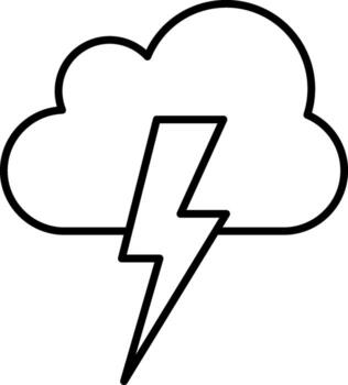 Lightning Line Icon vector