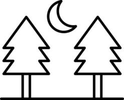 Pine tree Line Icon vector
