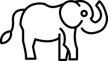 icono de línea de elefante vector