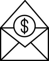 Salary Mail Line Icon vector