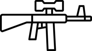 asalto rifle línea icono vector