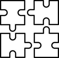 Puzzle Line Icon vector