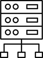 icono de línea de datos estructurados vector