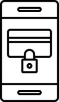 Secure Payment Line Icon vector