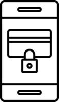 Secure Payment Line Icon vector