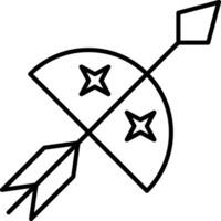 Bow And Arrow Line Icon vector