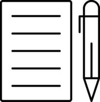 Pen And Paper Line Icon vector