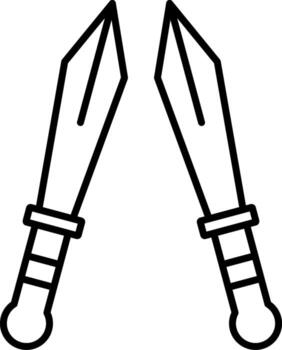 icono de línea de espada vector