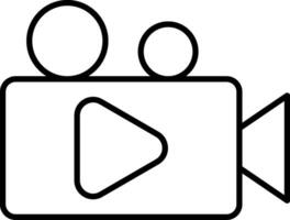 icono de línea de cámara de video vector