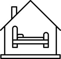 habitación línea icono vector