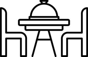 icono de línea de mesa de cena vector