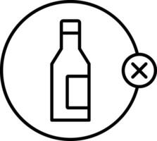 sin icono de línea de alcohol vector