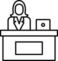 Secretary Line Icon vector