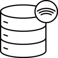 Wireless Database Line Icon vector