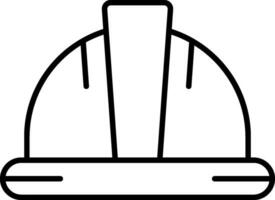 Helmet Line Icon vector