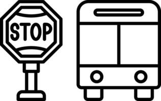 icono de línea de parada de autobús vector