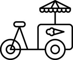 Ice Cream Cart Line Icon vector