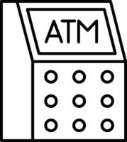 Atm Machine Line Icon vector