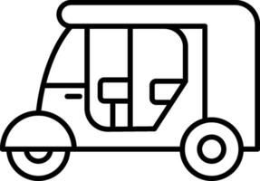 icono de línea de rickshaw vector