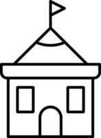 Temple Line Icon vector