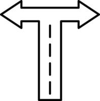 Crossroad Line Icon vector
