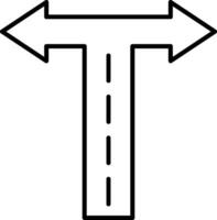 Crossroad Line Icon vector