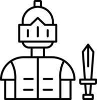 Knight Line Icon vector