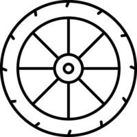 icono de línea de rueda vector