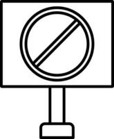icono de línea de señal prohibida vector