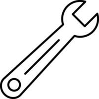 Wrench Line Icon vector